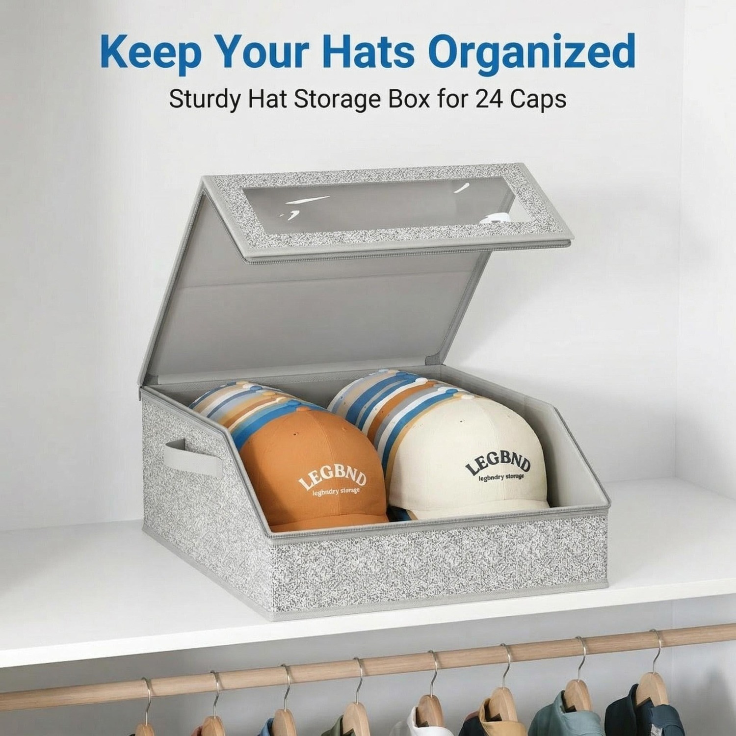 Baseball Cap Structured - Büyük Kapasiteli Çift Sıralı Şapka Saklama