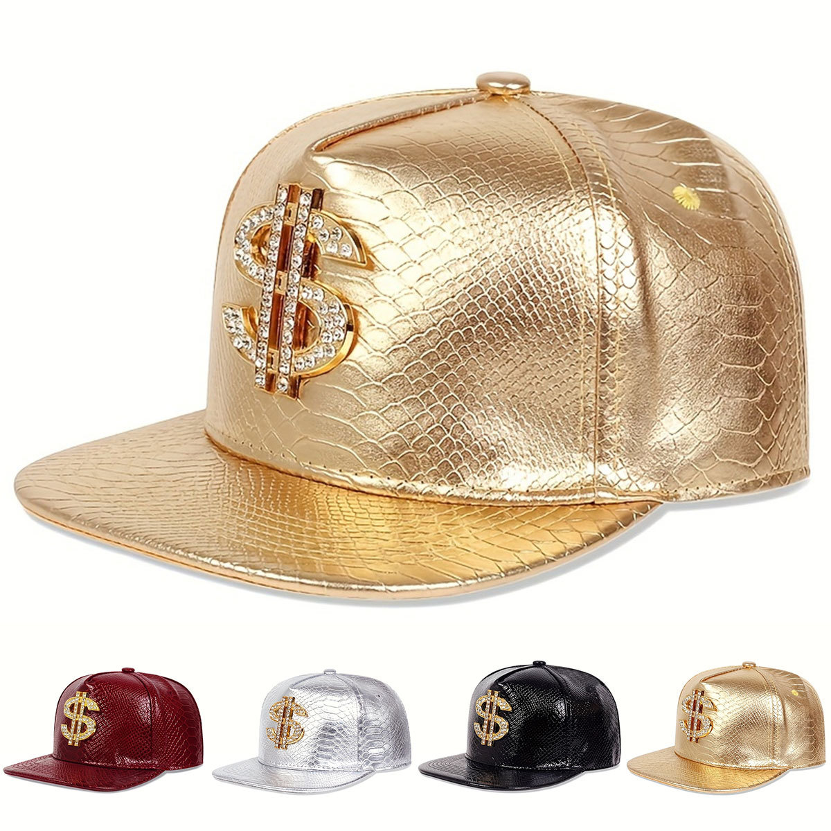 Baseball Cap Structured - Deri Metalik Dolar Burcu beyzbol şapkası