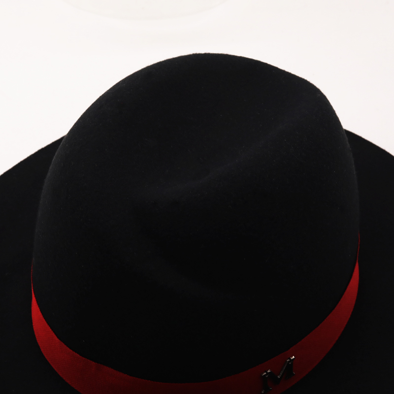 Yeni dış siyah iç kırmızı yün  - Fedora Hat Wool incelemesi ve fiyatı