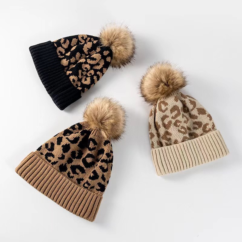 Kadın Leopar Desenli Örme Bere - Beanie Cuffed Knit incelemesi ve fiyatı